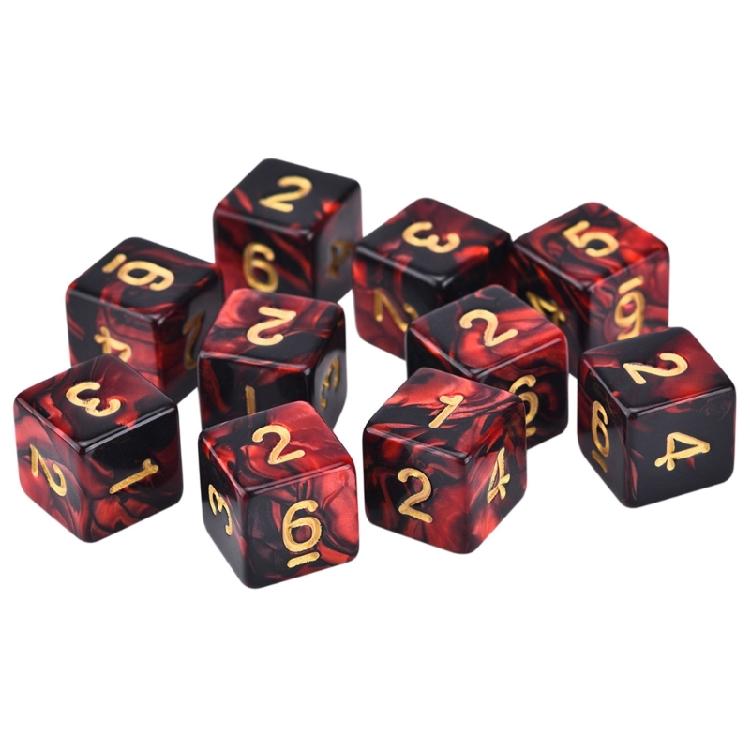 20Pcs Colorful 6 Sided Acrylic Dices 16mm Polyhedral Cubes Square Corner Dices