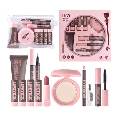 Make-up-Set, Augenbrauen, Eyeliner, vollständige Abdeckung, Concealer, matt, Lippentönung, wasserdicht, 9 Stück, Kosmetik