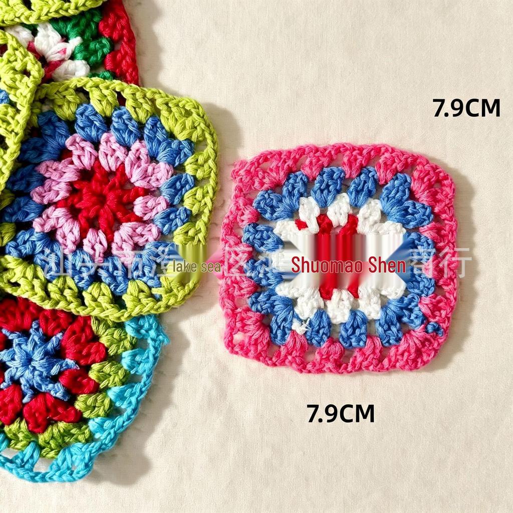 Handgehäkelte mehrfarbige geometrische Garn-Accessoires
