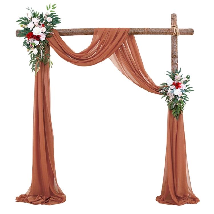 Good Quality Crinkle Proof Chiffon Curtain Versatile Sheer Fabric Arch Drape for Celebration Event