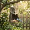Resin Owl Bird Feeder Realistic Weather Resistant Tree Face Bird Feeder Handicraft Waterproof Sparrow Feeding Station