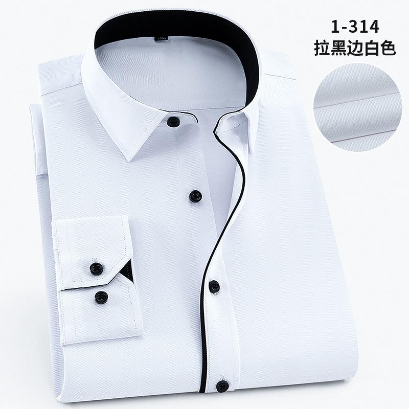 Work Blue Black White Shirt Solid Color 8XL Long Sleeve Man Shirt Plus Size Big and Tall Business Office Men Shirt Long Sleeve