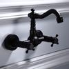 TLXT Black Wall-Mounted Bathtub Mixer Faucet