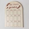 Yousheng 12 Months Baby Picture Frame, Carved Wood Monthly Photo Display Board, Newborn Keepsake for Kids Growth