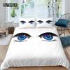 Cartoon Eyes Duvet Cover Set Facial Features Face Organs Twin Bedding Set for Adult Kids Queen King Microfiber Comforter Cover