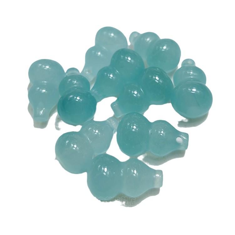 Ice Bean Green Jade Gourd Pendant 12x20mm - DIY Jewelry Accessories.