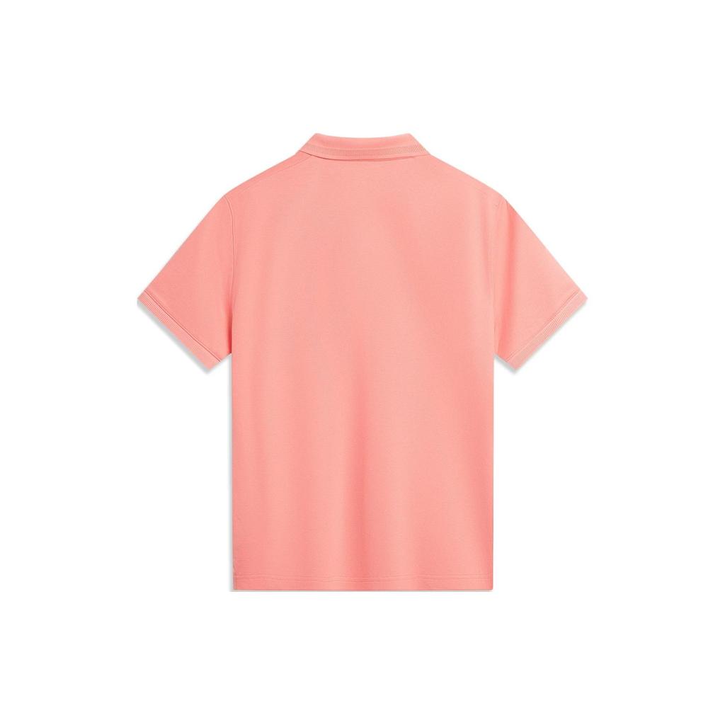 Li Ning China Color Series Solid Color Pullover Casual Short Sleeve Polo Shirt Men Polo Shirts Camellia-Pink APLU087-1