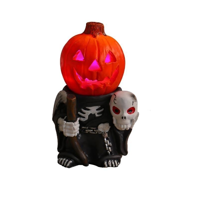 Led Lights Halloween Pumpkin Knight Tabletop Decoration Luminous Light Night