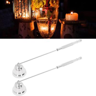 Stainless Steel Candle Extinguisher Snuffer Bell Shape Cover with Long Handle Candle Flame Snuffer Anti-Slip