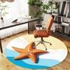 1pc Starfish Beach Round Chair Mat Office Area Rug - Non-Slip, Floor Mat for Office, Bedroom, Ideal Home Decor Gift C0112012