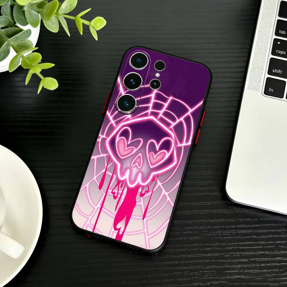 Gothic Dark Sweetheart Phone Case For Samsung S26,S25,S24,S23,S22,S21,S20,Ultra,Plus,FE Black Soft Cover
