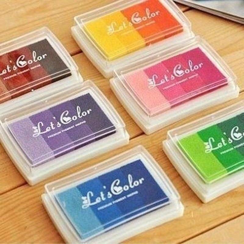 

Gradient Oil Based Ink Pad Signet for Paper Wood Craft Rubber Stamp 4 Color To Choose кавовий