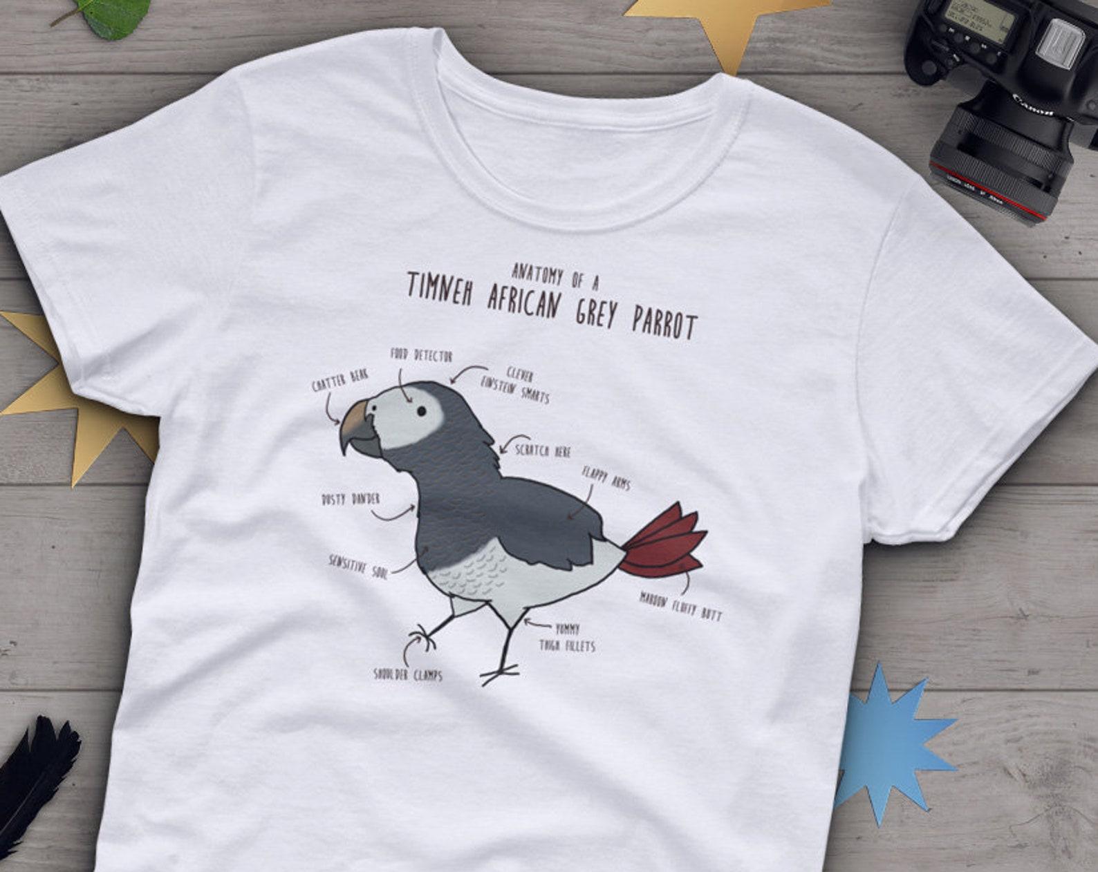Timneh African Grey Parrot Shirt, , Funny Parrot Lover Gift, Cute Bird T-shirt, African Gray Parrot Tshirt Pet Graphic Tee Clothing 150
