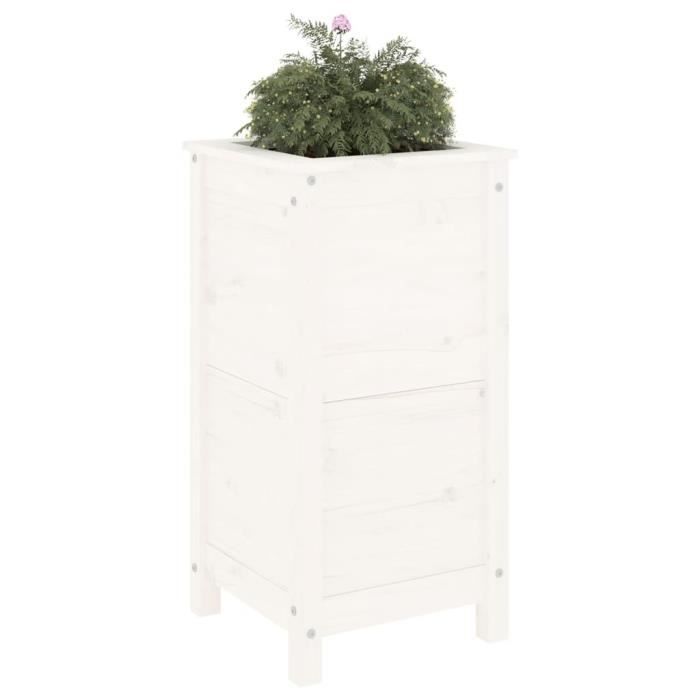 VidaXL Jardinière blanc 40x40x78 cm bois massif de pin 825276