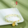 The world of beauty: Natural Hetian jade bracelet for women, new Chinese style shell lily of the valley traditional Chinese bracelet, light luxury