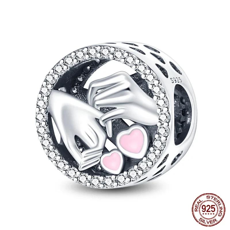 New Copper Romantic Heart Series Charms Beads Fit Original Bracelet Diy Mother'S Day Jewelry Gifts