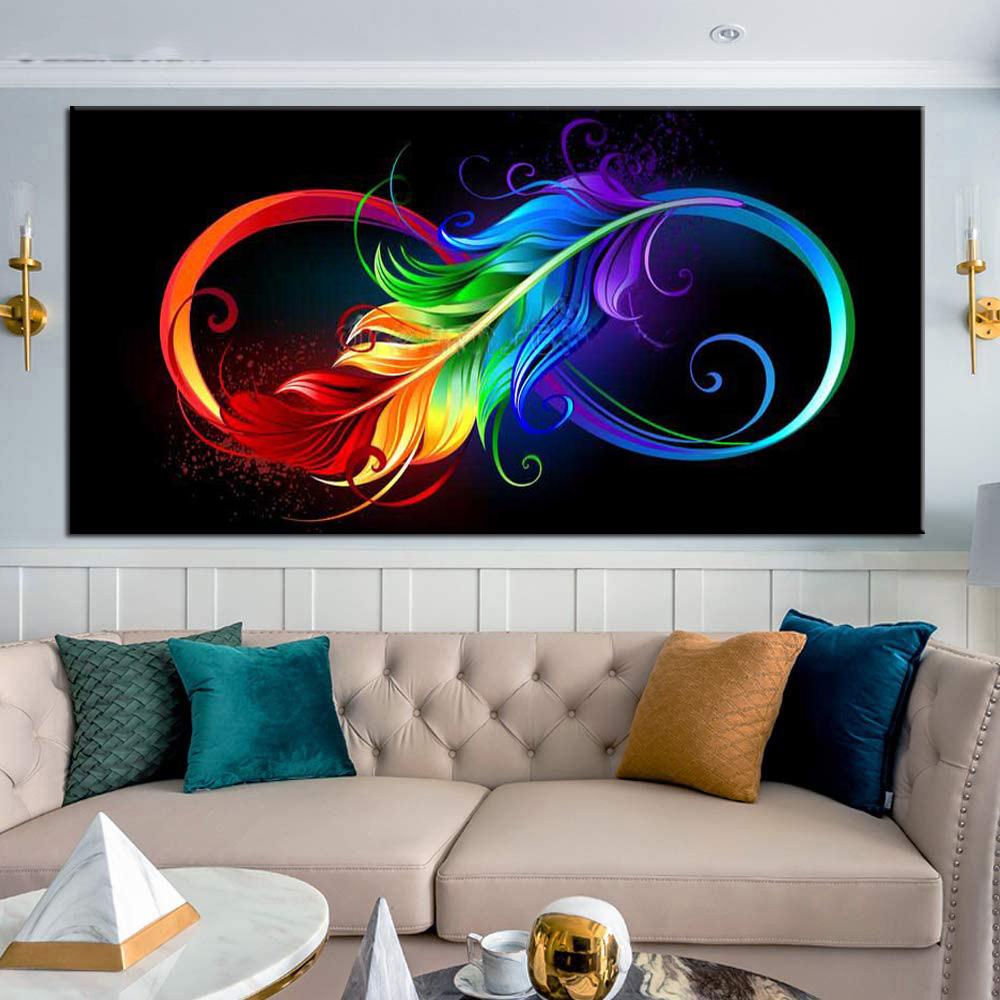 

Радужное перо Алмазная картина Бабочка Птица 5D Алмазная вышивка Мозаика Набор для вышивки крестом Изображение Стразы Y4931 round 30x60cm белый