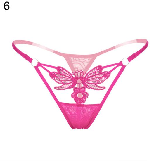 Mutandine slip a vita bassa con perizoma sexy in pizzo a forma di farfalla da donna