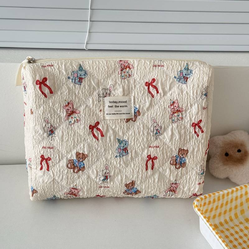 Makeup Bag With Animal Print Cotton Large Capacity Travel Organizer For Women And Men