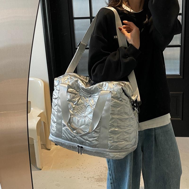 Short trip bag, large capacity, lightweight storage bag, shoulder satchel fitness bag, women's casual sports luggage bag