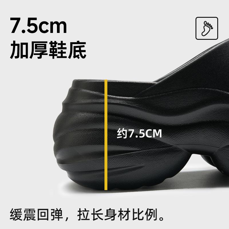 Summer new women's shoes, fashionable and versatile flip-flops, 7.5cm high, non-slip and non-smelly, thick-soled cool slippers