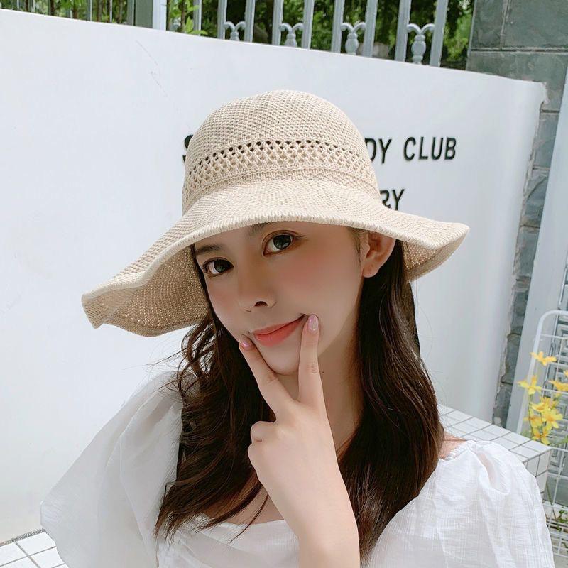 

Women s Foldable Wide Brim Bowknot Sun Visor Hat - Summer Straw Beach & Outdoor Protection Adjustable One Size грязно-белый