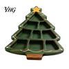 Christmas Tableware for Home Decor Tree Serving Platter, Wooden Snack Tray Holiday Parties, Multi-Compartment Food Display Elk Design Dessert