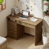 Computer Desk, 5 Drawers, 110 x 50 cm, Open Shelf, Lockable Drawer, Walnut