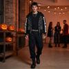 Men's Fashion Casual Halloween Print Hooded Jacket with Pockets for Fall and Winter