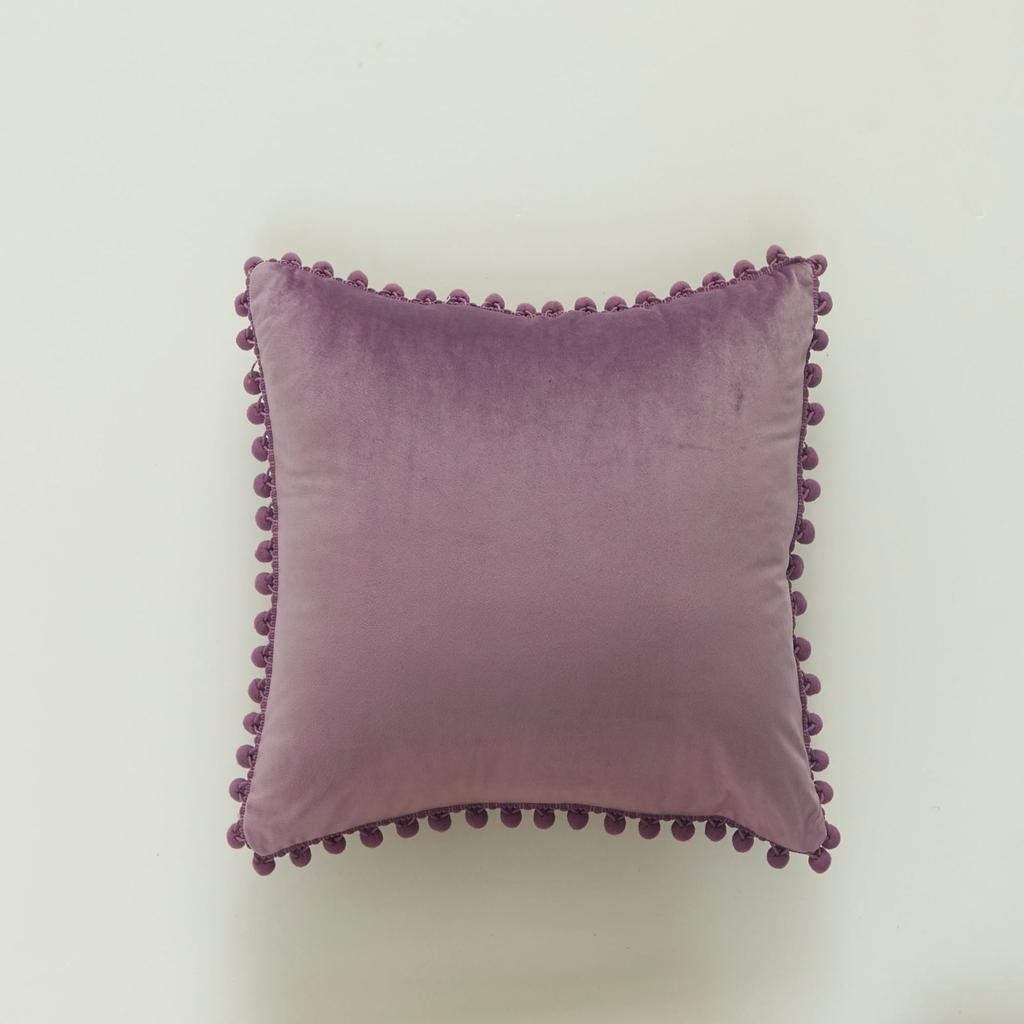 Modern Minimalist Living Room Dutch Velvet Cushion Cover with Large Ball Edge INS Nordic Style Pillow Cover Without Core