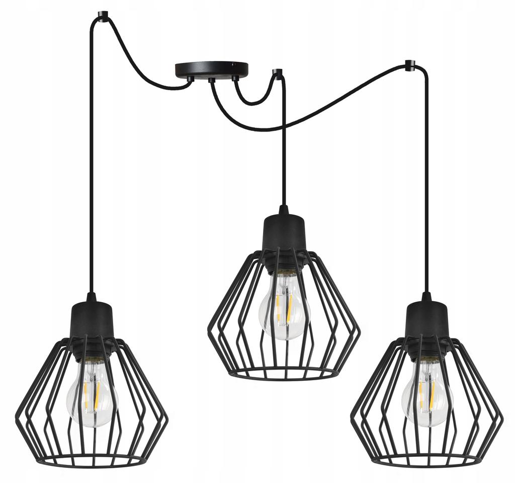 Hanging Lamp, Ceiling Chandelier, Wire Shade, Led