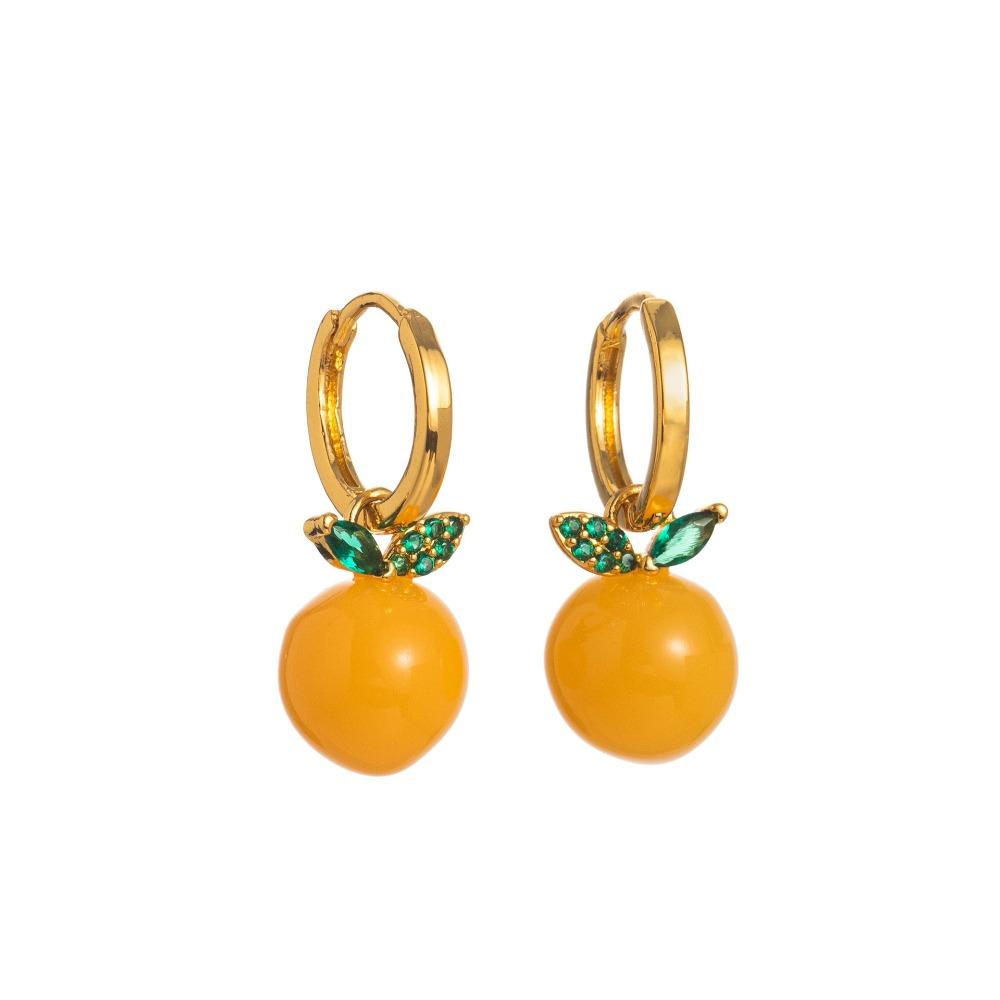 Jewelry Accessories Fruit and Vegetable Earrings Lip Starfish Charms Ear Buckle Alloy Dripping Oil Enamel Hoop Earrings Girls