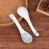 1Pc Blue And White Porcelain Soup Spoon Household Tableware Retro Japanese Style Ceramic Soup Spoons For Home Restaurant