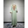 Middle East Arab Women clothes Turkey Elegant Rope Embroidered Robe Dress Rope Embroidered Dress