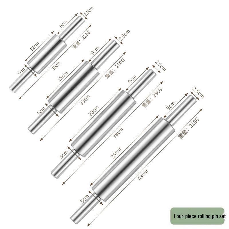 Stainless Steel Seamless Rolling Pin for Dough, Dumplings, and Noodles