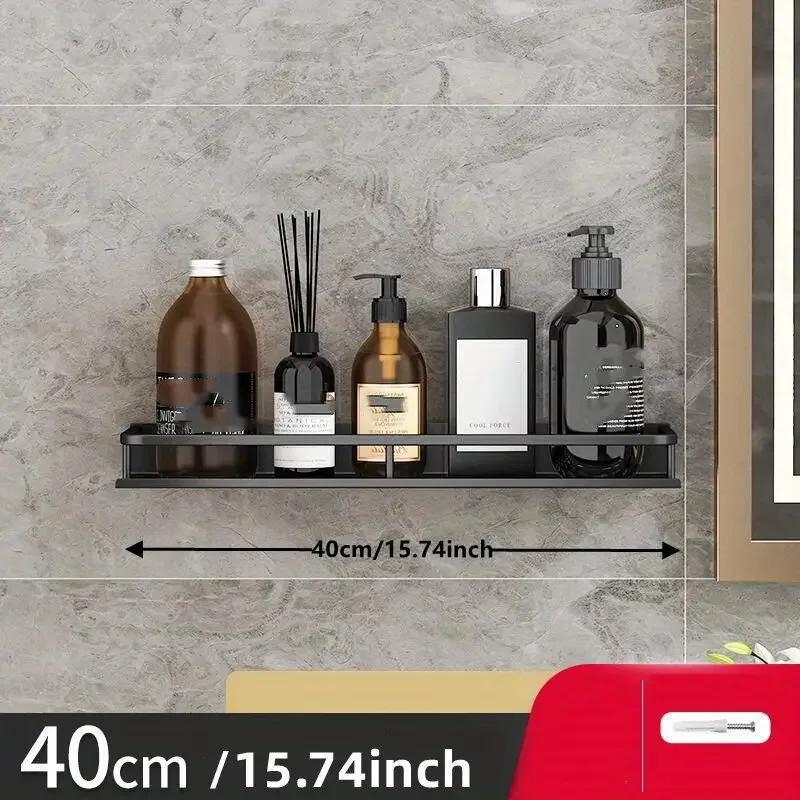 Aluminiumregal Badezimmer Aufbewahrungsregal Wandmontiertes Kosmetikregal Geeignet für Badezimmerartikel Aufbewahrung Haartrockner Banheiro