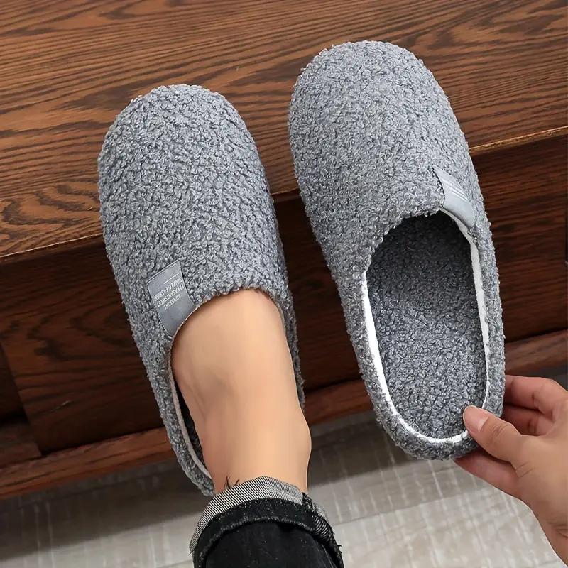 

Новые плюшевые мягкие домашние тапочки с бесшумной подошвой для пар, подходящие для домашнего использования, женские тапочки 42-43