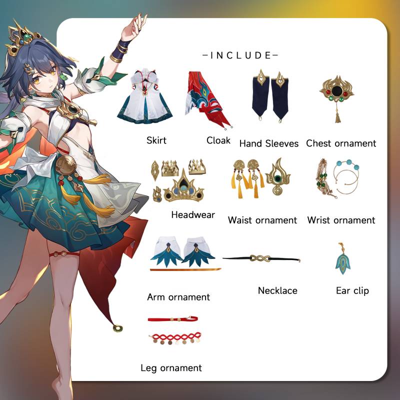 Rail Star Honkai Yunli Cosplay Costume Game Character Hallowmas Fashion Party