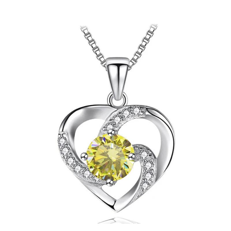 6.5mm S925 Sterling Silver Heart Shaped Moissanite Pendant Necklace D VVS1 Exquisite Fine Jewelry For Women
