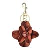 Schlüsselanhänger Anhänger Handgenäht Kunstleder Kamelienblüte Design Schlüsselkette mit Metall Karabinerhaken Leichtes Tasche Anhänger Zubehör