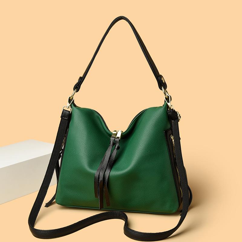 Borsa a Mano Trendy da Donna Inverno 2025 Borsa a Tracolla Casual per Mamme Borsa da Shopping Multifunzione con Chiusura a Zip