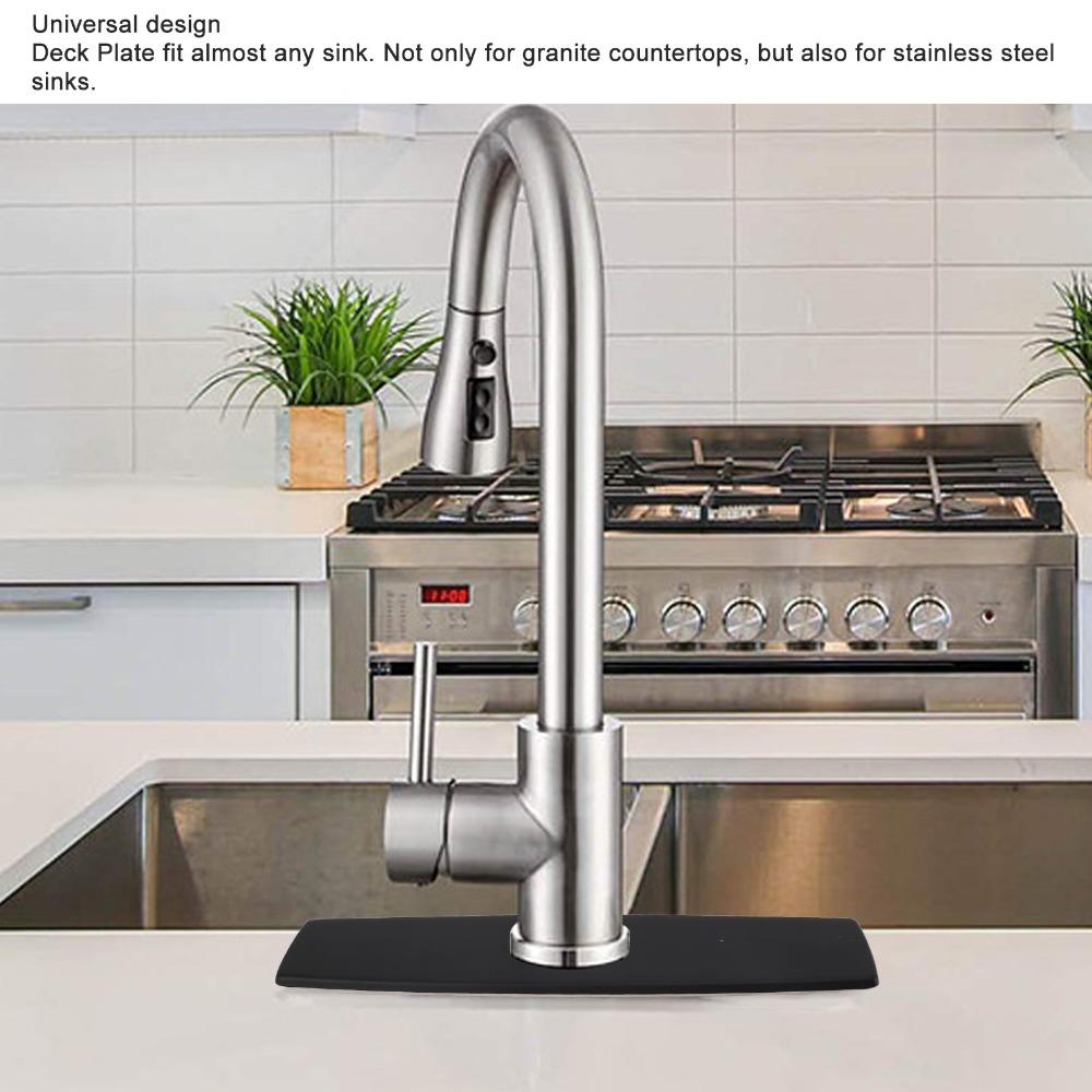 10 Inch Faucet Deck Plate Matte Black Faucet Base Plate Stylish Sink Hole Cover Vanity Sink