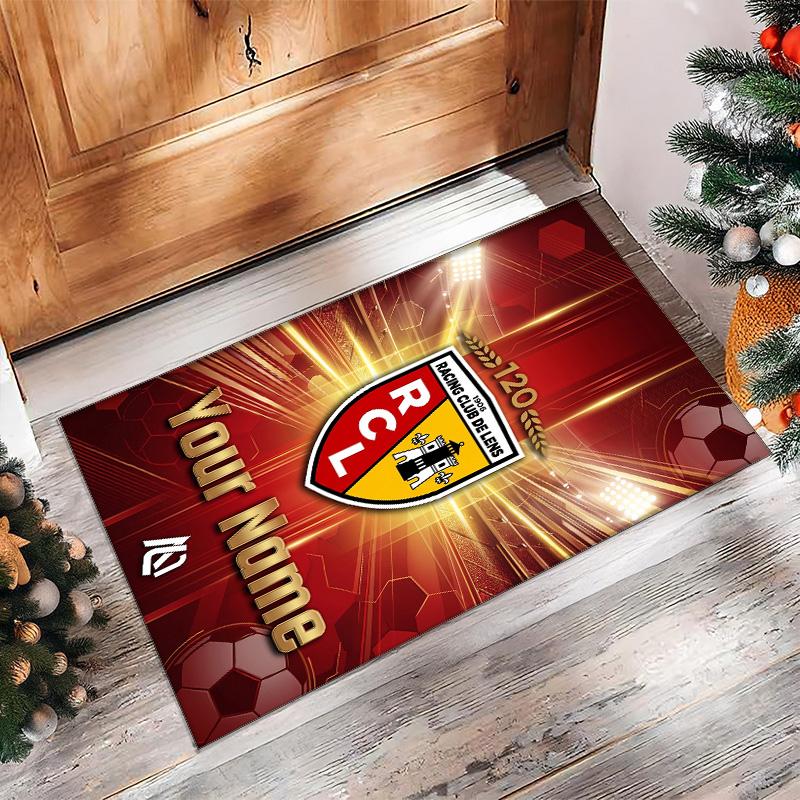 Racing Club de Lens Bedruckter Kristall-Samt-Teppich Rutschfester Kristall-Samt-Teppich Für Sofa Schlafzimmer Innenbereich Heimdekoration