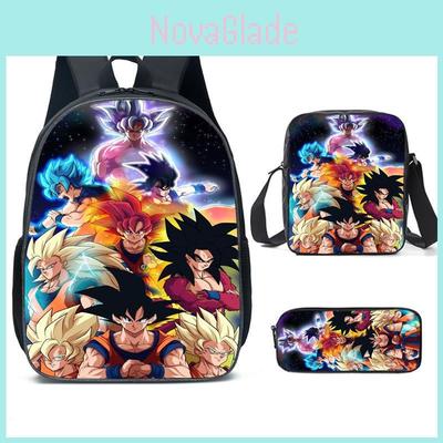 Dragon Ball Kids Backpack Set With Breathable Oxford Fabric For School Use