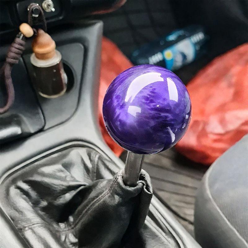 Car Transmission Stick Round Ball Manual Shifter Lever Handle Gear Shift Knob Decoration Head with 3 Adapters Auto Accessories