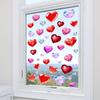 Heart-Shaped Diamond Romantic Valentine's Day Window Decoration Living Room Balcony Glass Static Cling Stickers