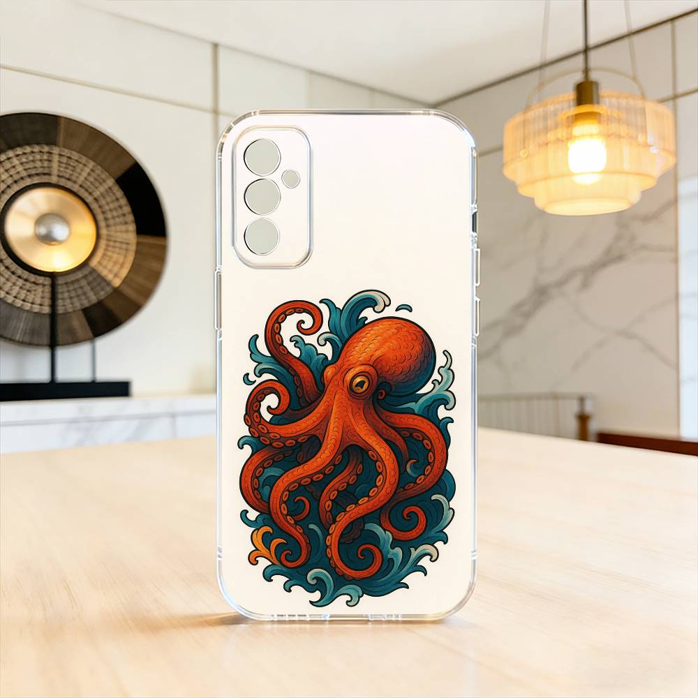 O-Octopus  Phone Case For SamsungA10,12,20,21S,30,31,40,50,51,52,70,71 Transparent Cover