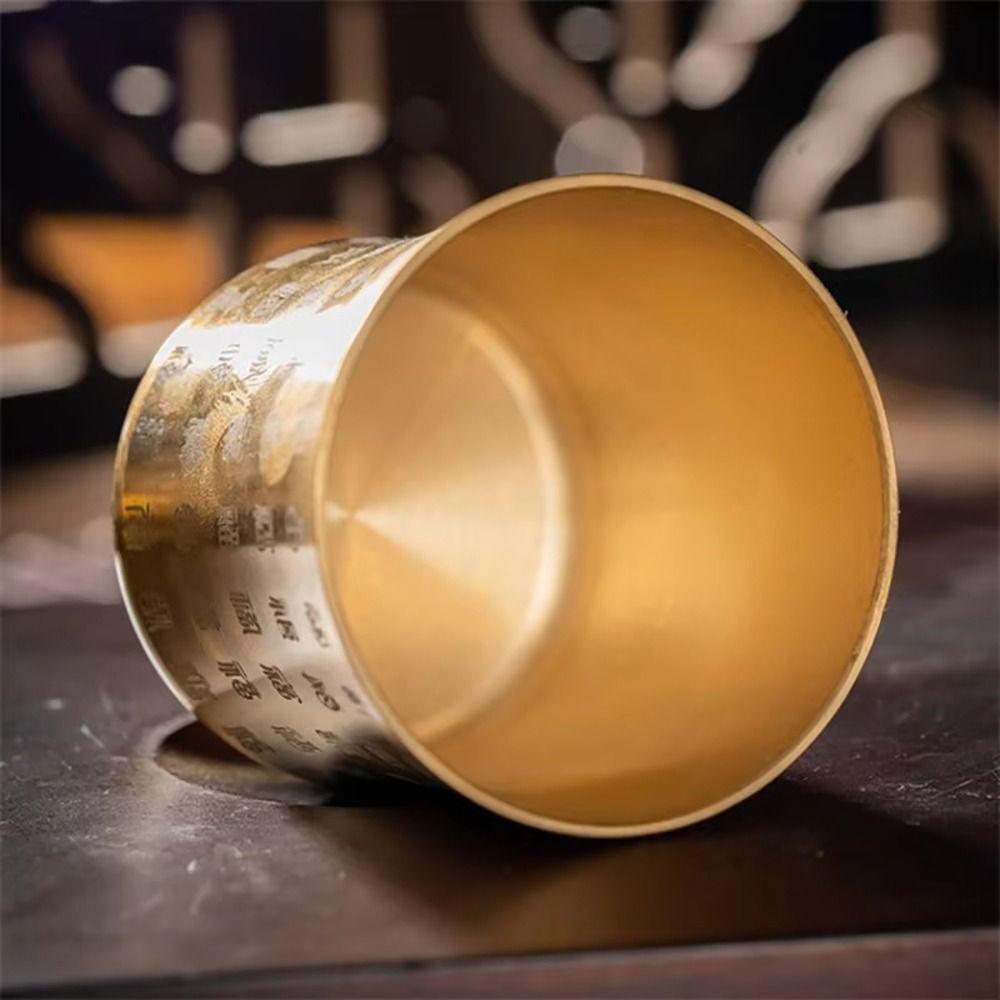 1Pcs 6cm Brass Tea Cup Auspicious Baifu Cup New Tea Mug Cornucopia  Desktop Ornament