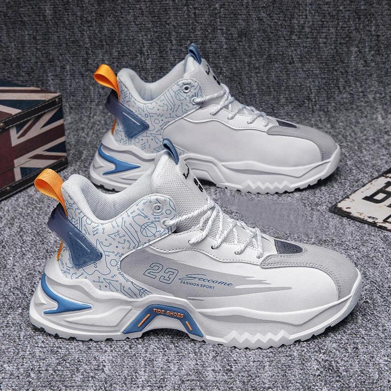 

Fashion 2024 Fashionable men s sports shoes for autumn lightweight wear-resistant anti slip running shoes casual thick soled white shoes 37 синий