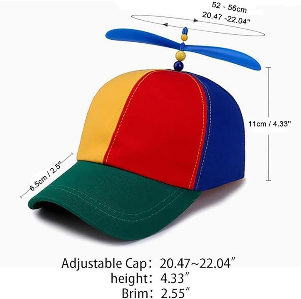 Colorful Helicopter Baseball Cap: Neutral Adjustable Cute Baseball Helicopter Propeller Cap Snapback Cap
